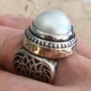KONSTANTINO MABE PEARL RING-18K & STERLING SILVER